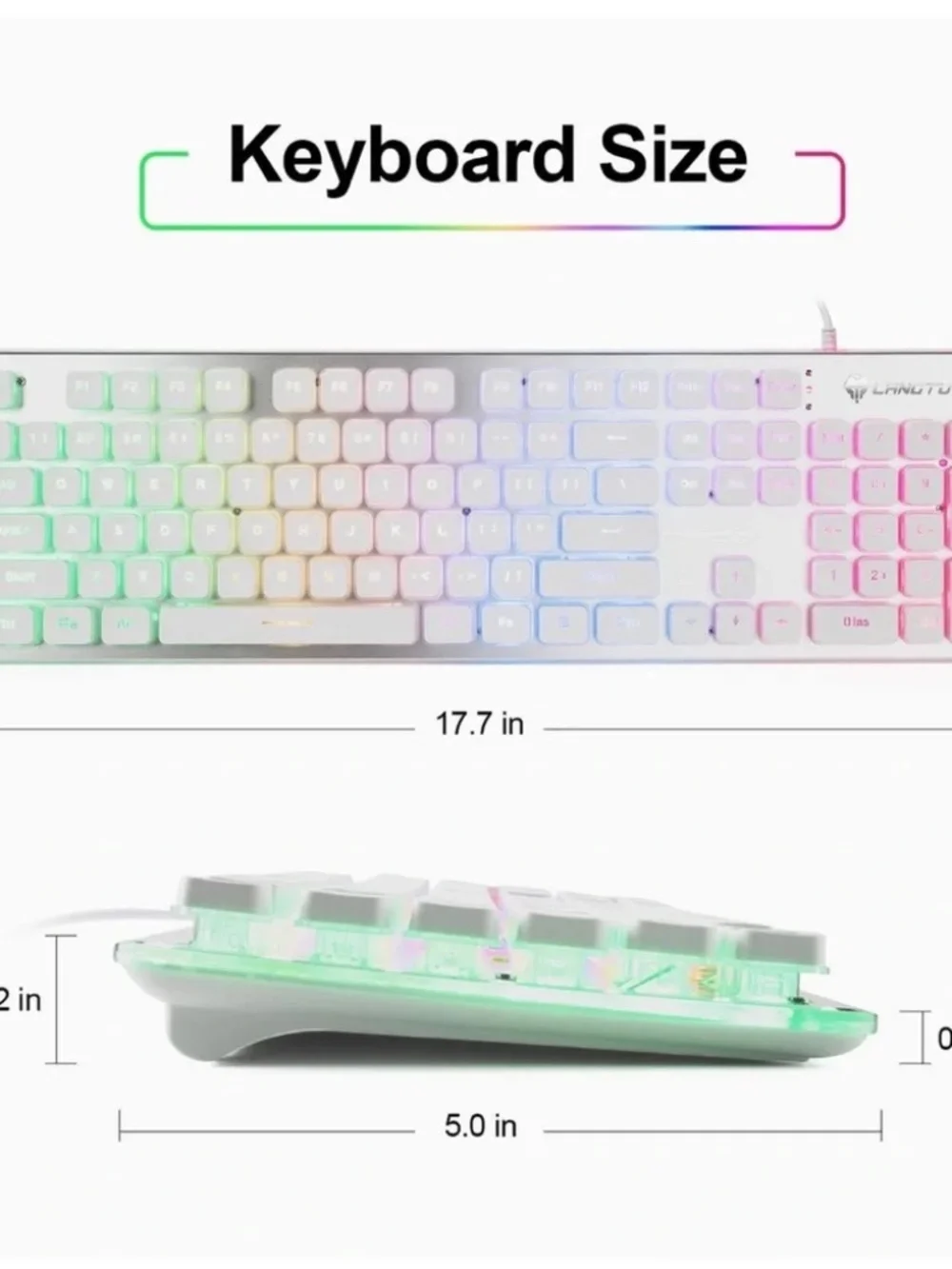 LANGTU Membrane Gaming Keyboard Lights On or Off USB